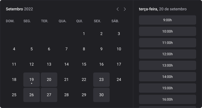 Celendário simbolizando aplicação em funcionamento